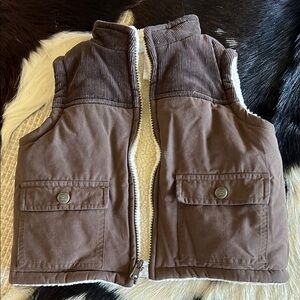 Brown Corduroy and Fleece Vest